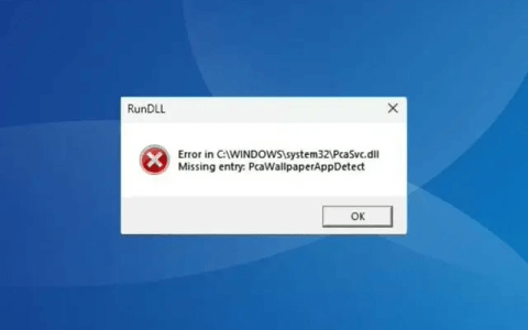Windows 11 24H2版出现Pcasvc.dll(缺少条目)报错的解决方案